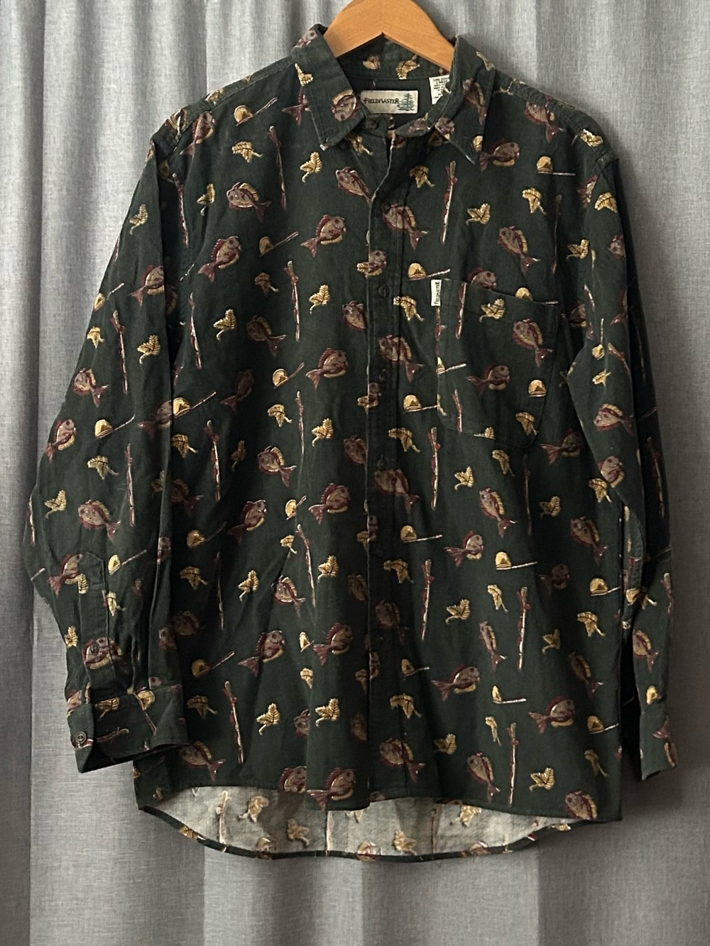 Fieldmaster Fish Print Long Sleeve Button Up Shirt